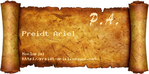 Preidt Ariel névjegykártya
